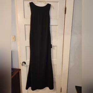 LULU’S Maxi Dress, Black Full Length, Open Back, Sleeveless, Formal NEW